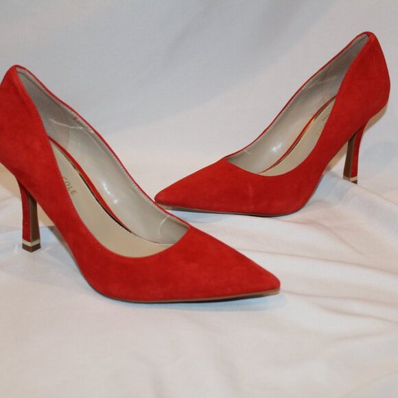 NEW KENNETH COLE ROMI WOMEN'S SIZE 8 RED SUEDE PUMP SANDALS‎ - Picture 7 of 7